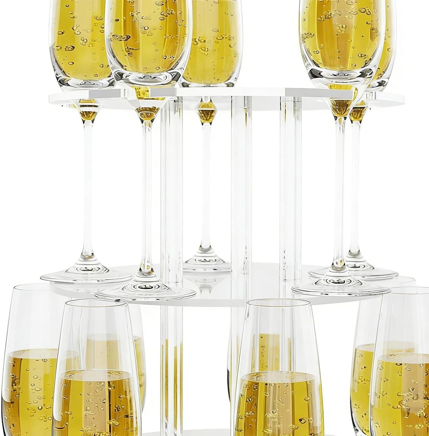Acrylic 2-Tier Champagne Tower Stand