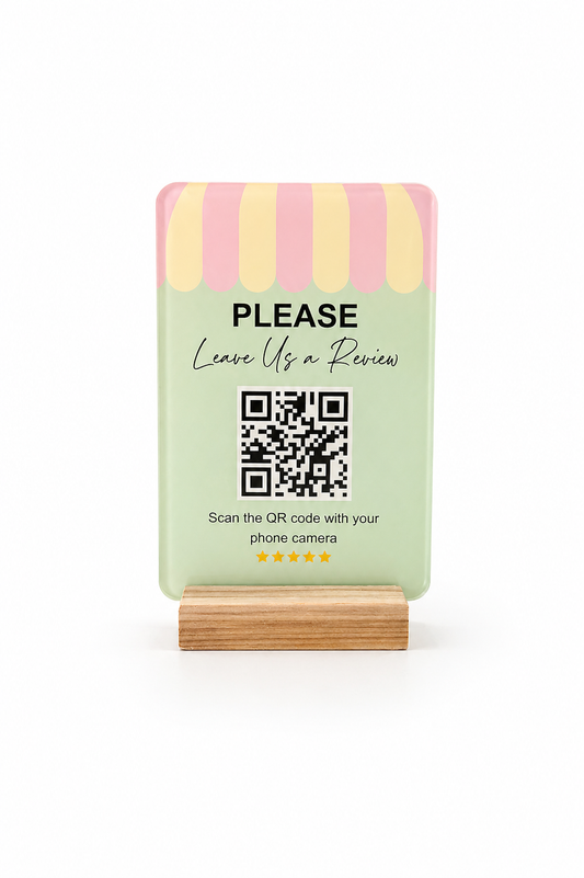 Candy Cart QR Sign For Google Review