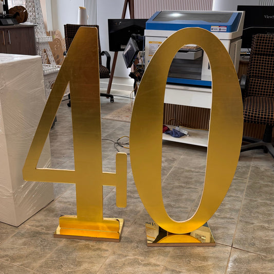 Freestanding Large Acrylic Mirror Numbers