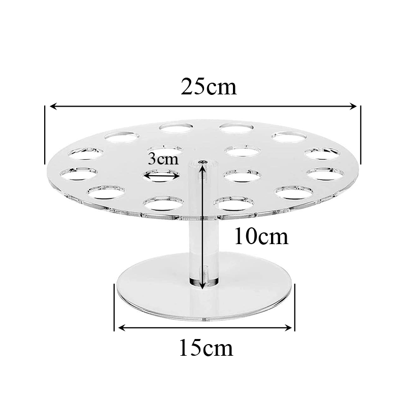 Ice Cream Cone Holder Stand - 16 Holes With Clear Acrylic