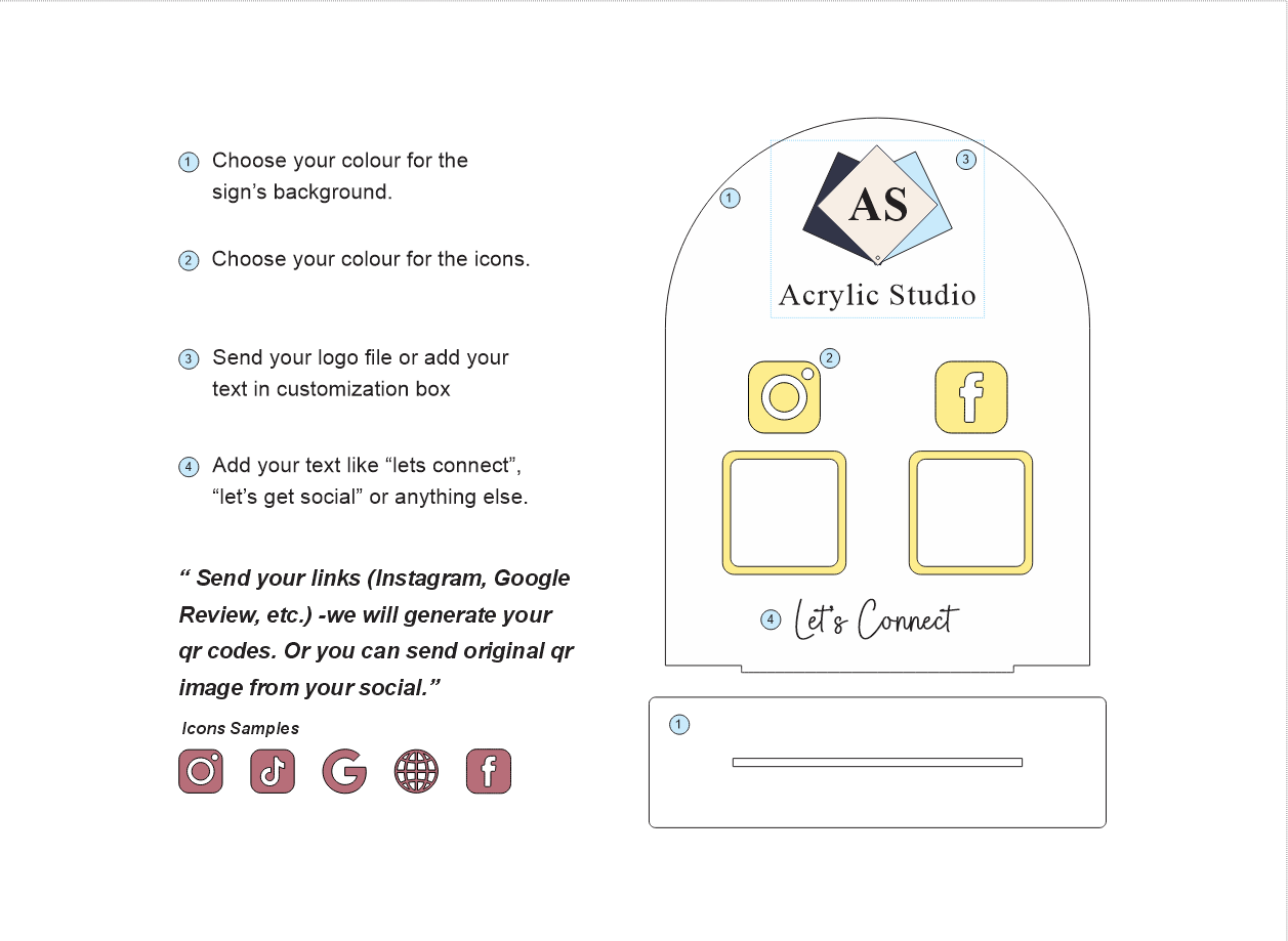 Fully Custom Arched QR Sign