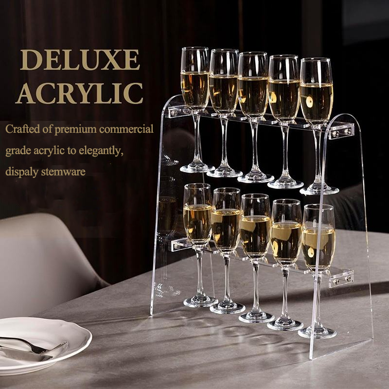 Premium 2-Tier Acrylic Champagne Glass Holder