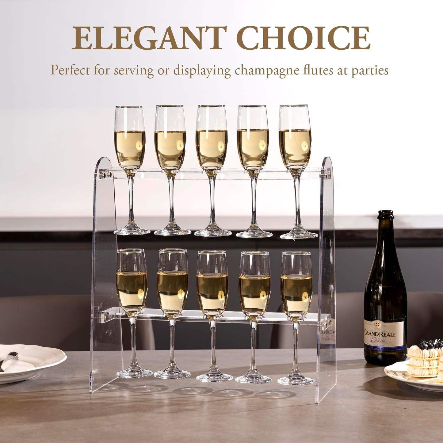 Premium 2-Tier Acrylic Champagne Glass Holder