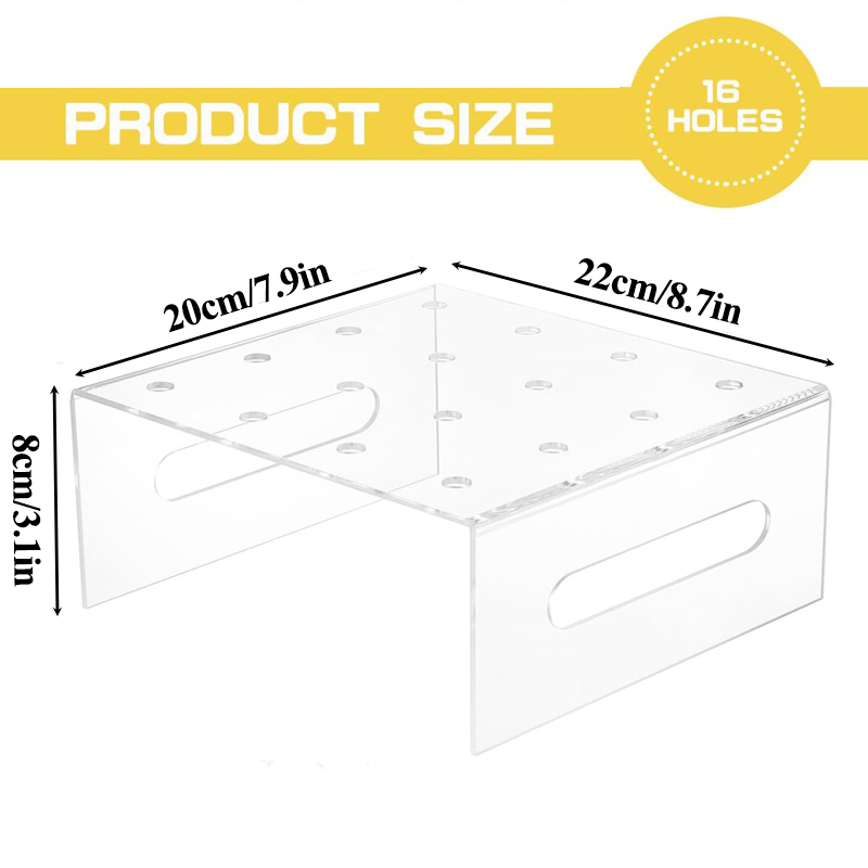16-Hole Clear Acrylic Push Pop Cake Display Stand
