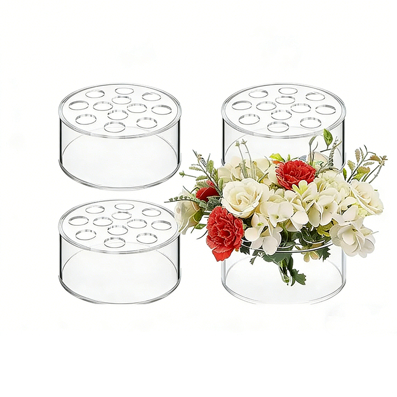 Round Acrylic Flower Vase (Pack of 4)