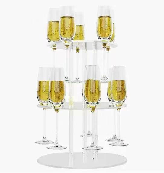 Acrylic 2-Tier Champagne Tower Stand