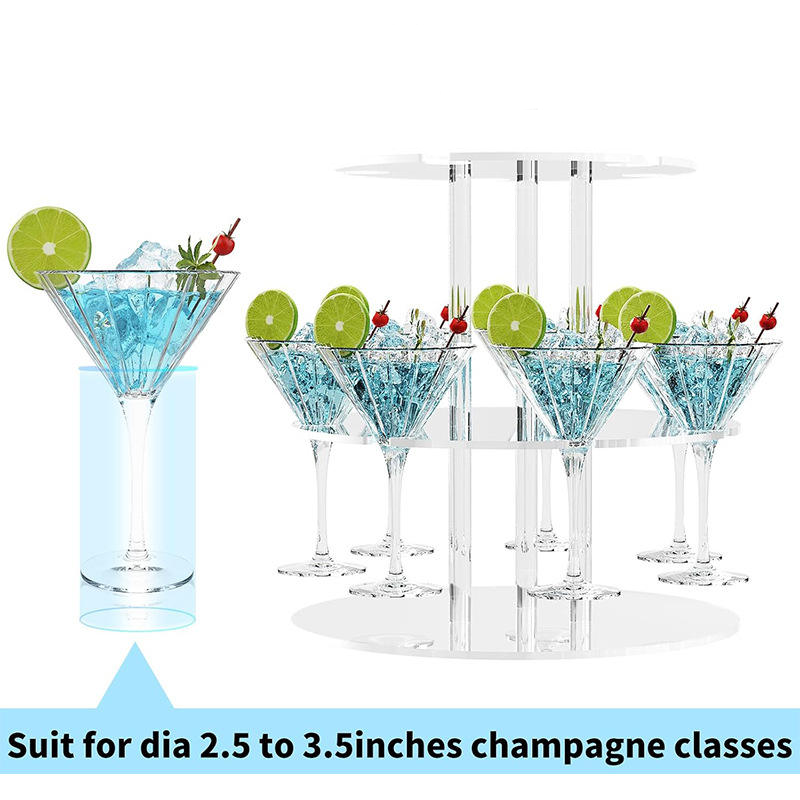 Acrylic 2-Tier Champagne Tower Stand