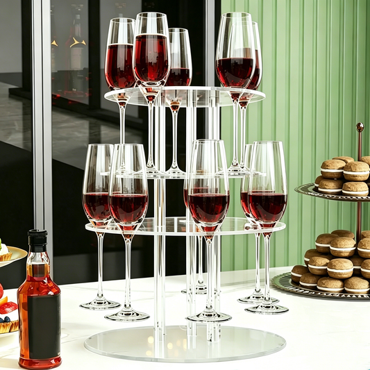 Acrylic 2-Tier Champagne Tower Stand